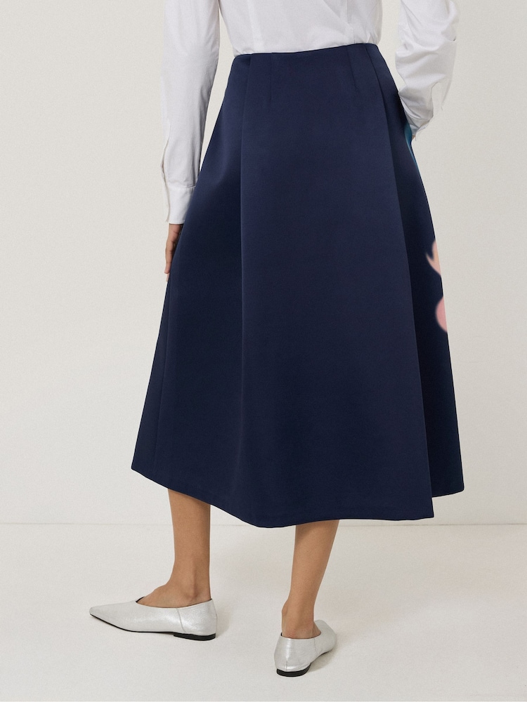 Jigsaw Blue Dreamy Floral Print Volume Skirt - Image 2 of 6