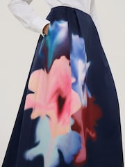 Jigsaw Blue Dreamy Floral Print Volume Skirt - Image 3 of 6