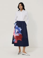 Jigsaw Blue Dreamy Floral Print Volume Skirt - Image 4 of 6