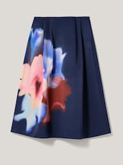 Jigsaw Blue Dreamy Floral Print Volume Skirt - Image 6 of 6