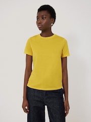 Jigsaw Yellow Crew Neck 100% Cotton T-Shirt - Image 1 of 5