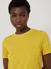 Jigsaw Yellow Crew Neck 100% Cotton T-Shirt - Image 2 of 5