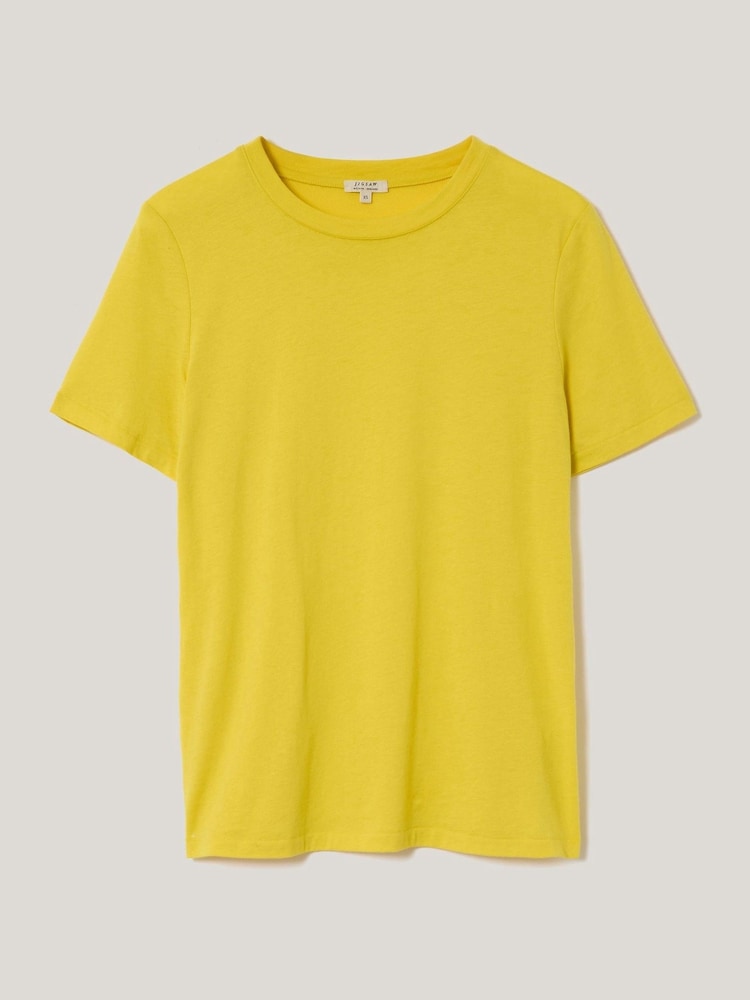 Jigsaw Yellow Crew Neck 100% Cotton T-Shirt - Image 5 of 5