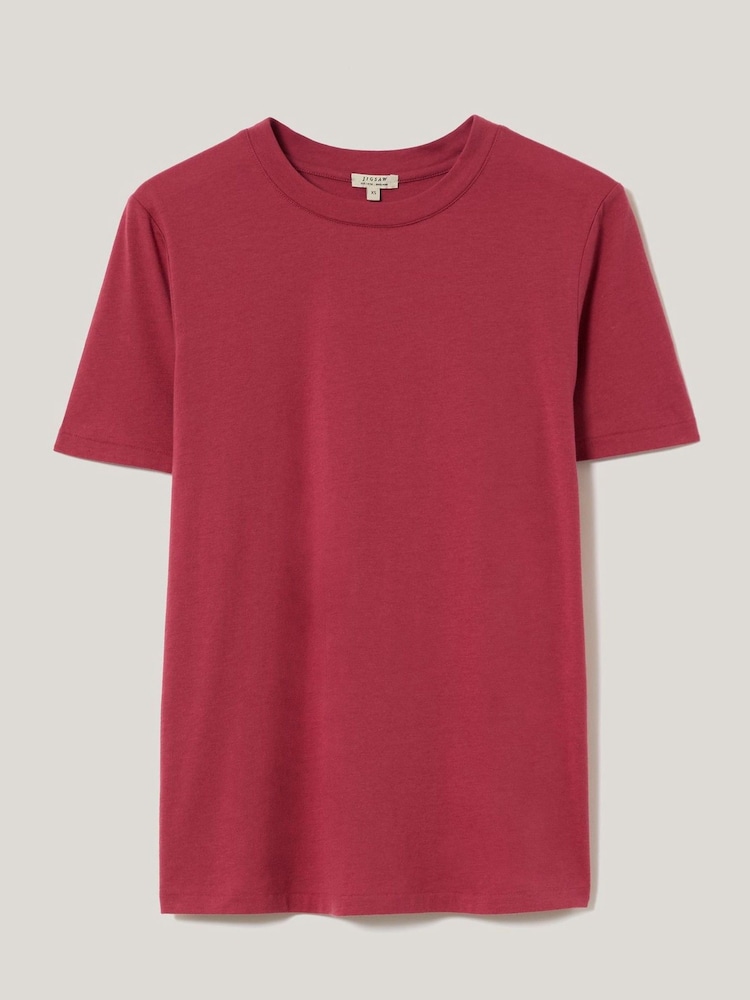 Jigsaw Pink Crew Neck 100% Cotton T-Shirt - Image 5 of 5
