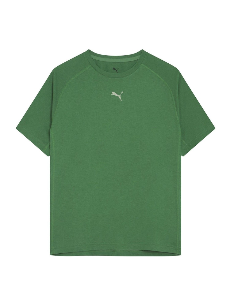 Puma Green Mens Run Short Sleeve T-Shirt - Image 1 of 1 Puma Green Mens Run Short Sleeve T-Shirt - Image 1 of 1