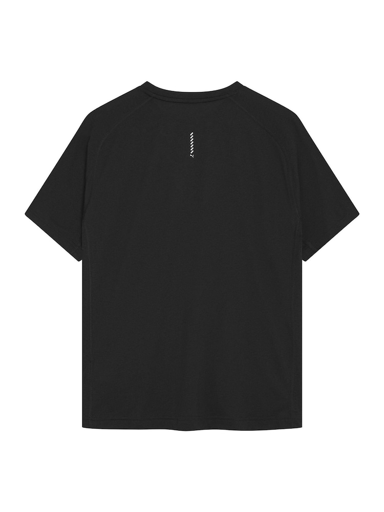 Puma Black Mens Run Short Sleeve T-Shirt - Image 1 of 2 Puma Black Mens Run Short Sleeve T-Shirt - Image 1 of 2