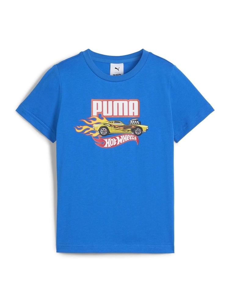 Puma Blue Kids Boys Hot Wheels Graphic T-Shirt - Image 1 of 2 Puma Blue Kids Boys Hot Wheels Graphic T-Shirt - Image 1 of 2