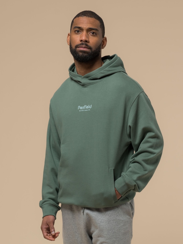 Penfield Green Mens Circle Landscape 100% Cotton Hoodie - Image 1 of 6