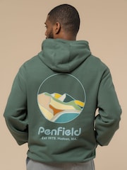 Penfield Green Mens Circle Landscape 100% Cotton Hoodie - Image 2 of 6