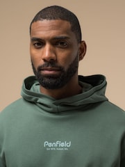 Penfield Green Mens Circle Landscape 100% Cotton Hoodie - Image 4 of 6
