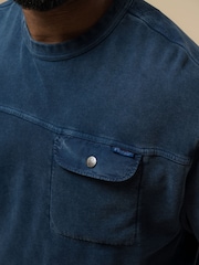 Penfield Blue Mens Newchester Panelled Crew 100% Cotton Sweatshirt - Image 5 of 5