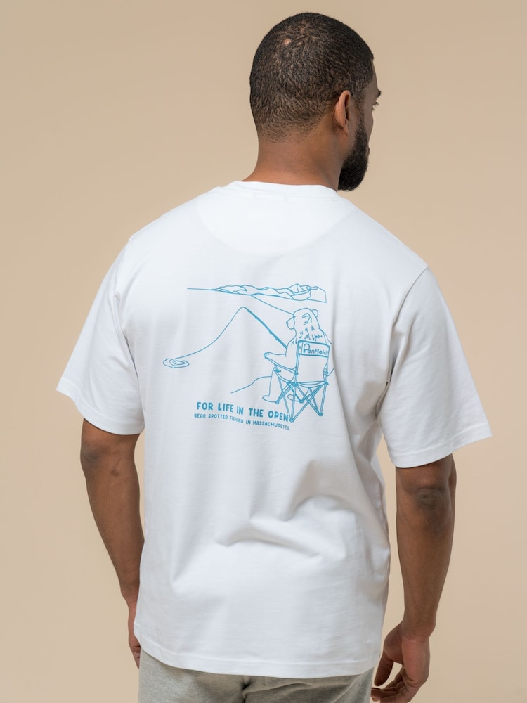 Penfield White Mens Fishing Bear T-Shirt - Image 2 of 6