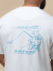 Penfield White Mens Fishing Bear T-Shirt - Image 6 of 6