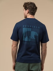 Blau - Penfield Mens Contrast Stripe Bear Graphic T-Shirt - Bild 4 von 6