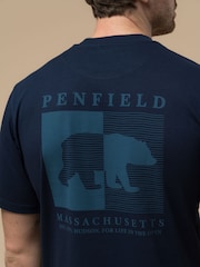 Blau - Penfield Mens Contrast Stripe Bear Graphic T-Shirt - Bild 5 von 6