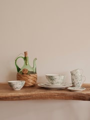 Laura Ashley Set of 4 Teal Green Thurston Bloom 16cm Bowls - Image 4 of 4