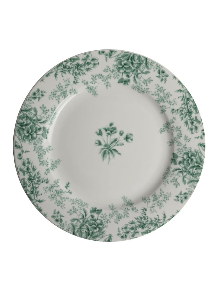 Laura Ashley Set of 4 Teal Green Thurston Bloom 23cm Plates - Image 2 of 4