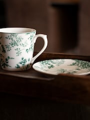 Laura Ashley Set of 4 Teal Green Thurston Bloom Mugs - Image 3 of 5
