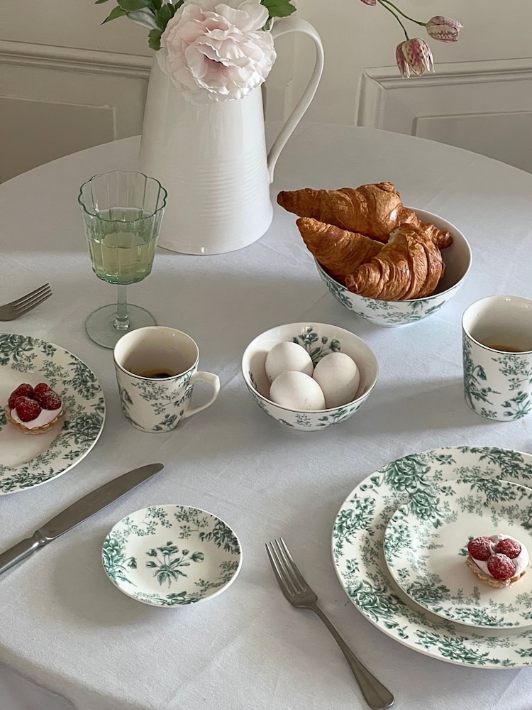 Laura Ashley Set of 6 Teal Green Thurston Bloom 12cm Plates - Image 1 of 1