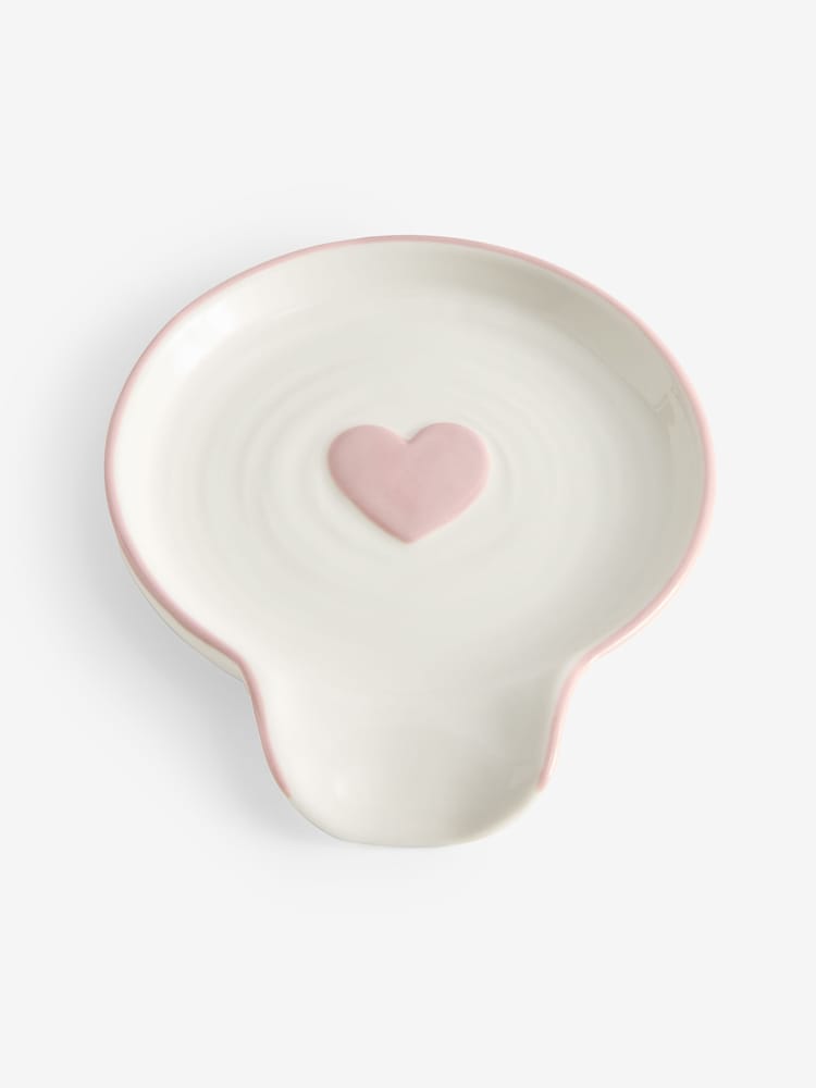 Pink Heart Ceramic Spoon Rest - Image 4 of 4