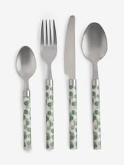 16 Piece Sage Green Spot Cutlery Set - Image 1 of 1