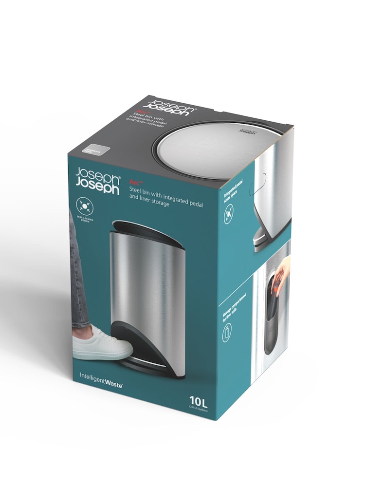 Joseph Joseph Arc 10-Litre Slimline Pedal Bin with Liner Pocket - Imagem 6 de 6