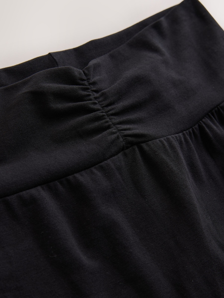 Black Soft Touch Rib Ruched Flare Leggings - Image 2 of 8 Black Soft Touch Rib Ruched Flare Leggings - Image 2 of 8