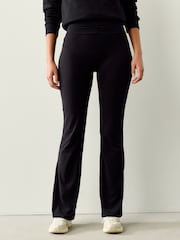 Black Soft Touch Rib Ruched Flare Leggings - Image 4 of 8