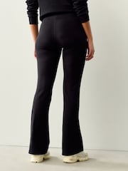 Black Soft Touch Rib Ruched Flare Leggings - Image 8 of 8