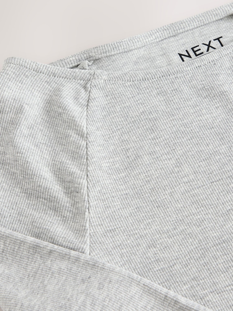 Grey Open Slash Neck Soft Touch Long Sleeve Top - Image 3 of 3 Grey Open Slash Neck Soft Touch Long Sleeve Top - Image 3 of 3