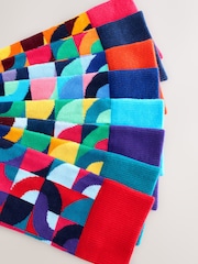 Bright Red/Green Geo Pattern Socks 8 Pack - Image 10 of 11