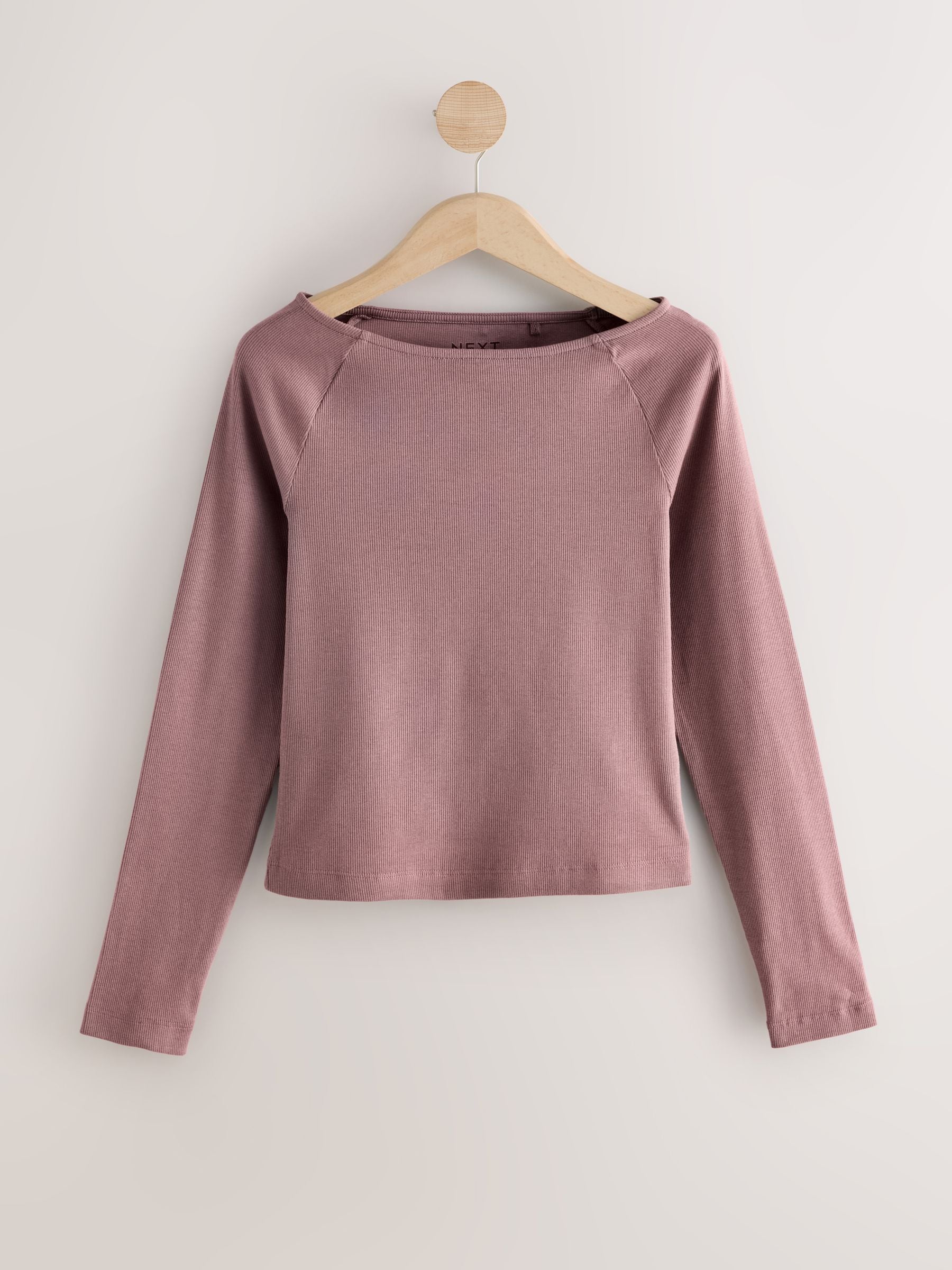 Buy Pink Open Slash Neck Soft Touch Long Sleeve Top from Next Canada