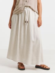 Simply Be White Midaxi Bead Detail Skirt - Image 1 of 4