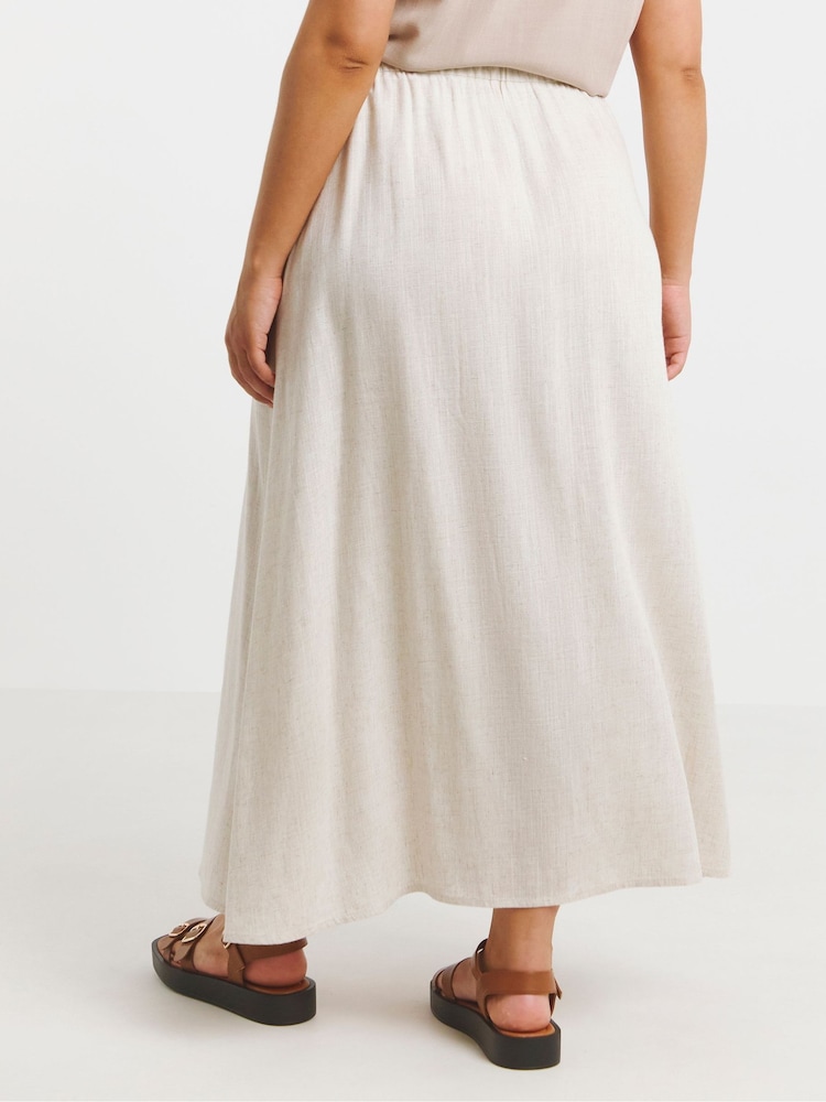 Simply Be White Midaxi Bead Detail Skirt - Image 2 of 4