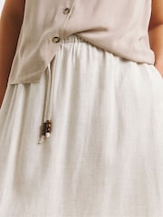 Simply Be White Midaxi Bead Detail Skirt - Image 3 of 4