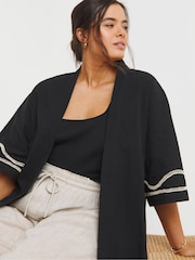 Simply Be Black Embroidered Kimono - Image 3 of 5