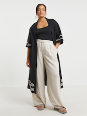 Simply Be Black Embroidered Kimono - Image 5 of 5