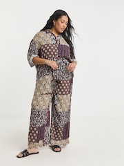 Simply Be Purple Crinkle Oversized Shirt - Image 4 of 5