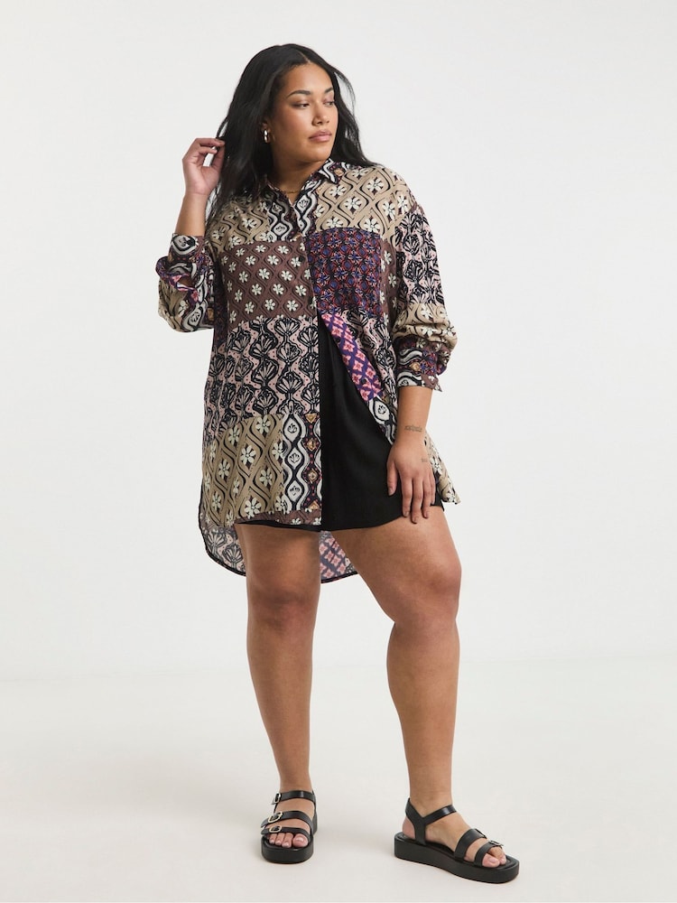 Simply Be Purple Crinkle Oversized Shirt - Image 5 of 5