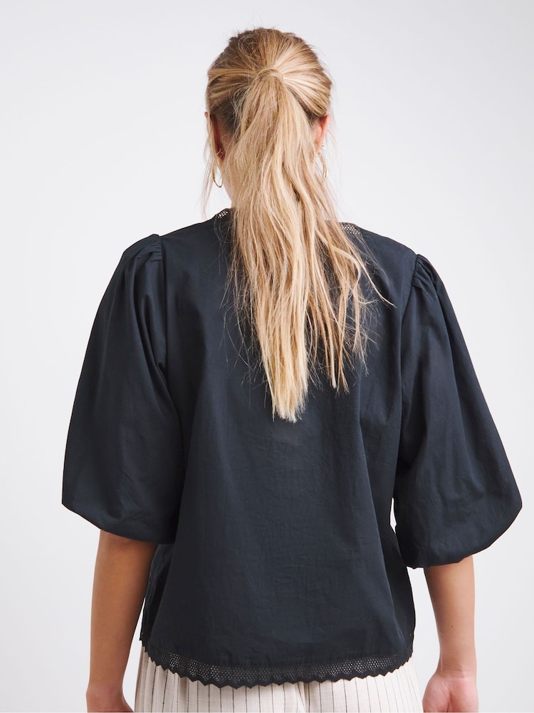 Simply Be Broderie Cutwork 100% Cotton Blouse - Imagen 2 de 4
