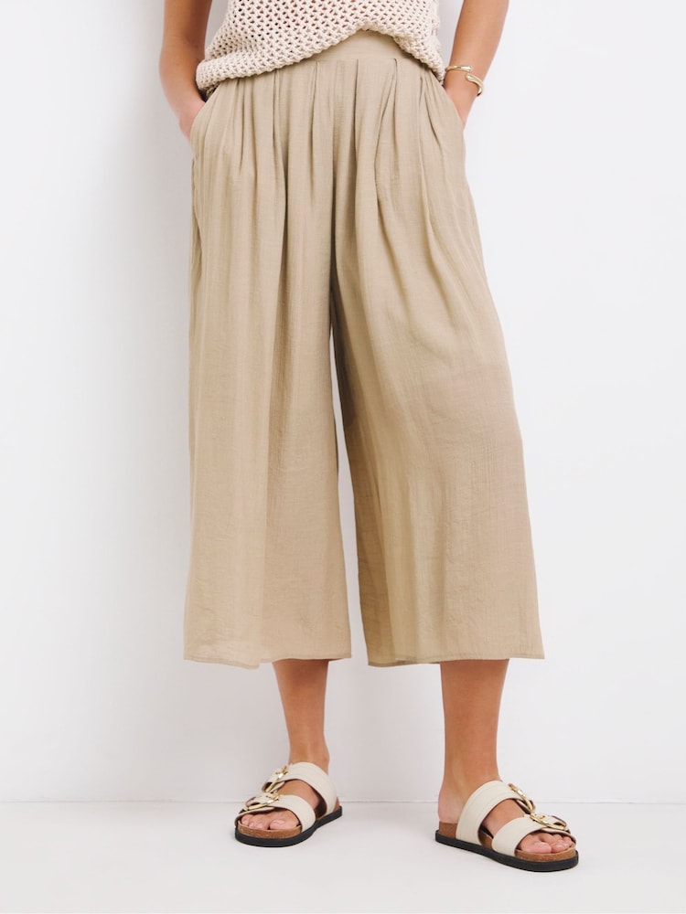 Simply Be Natural Extreme Wide Leg Culottes - Image 1 of 4