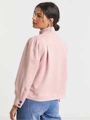 Simply Be Pink Funnel Neck Suedette Jacket - Image 2 of 4