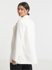 Simply Be White Oversized Single Breasted Blazer - Image 3 of 6