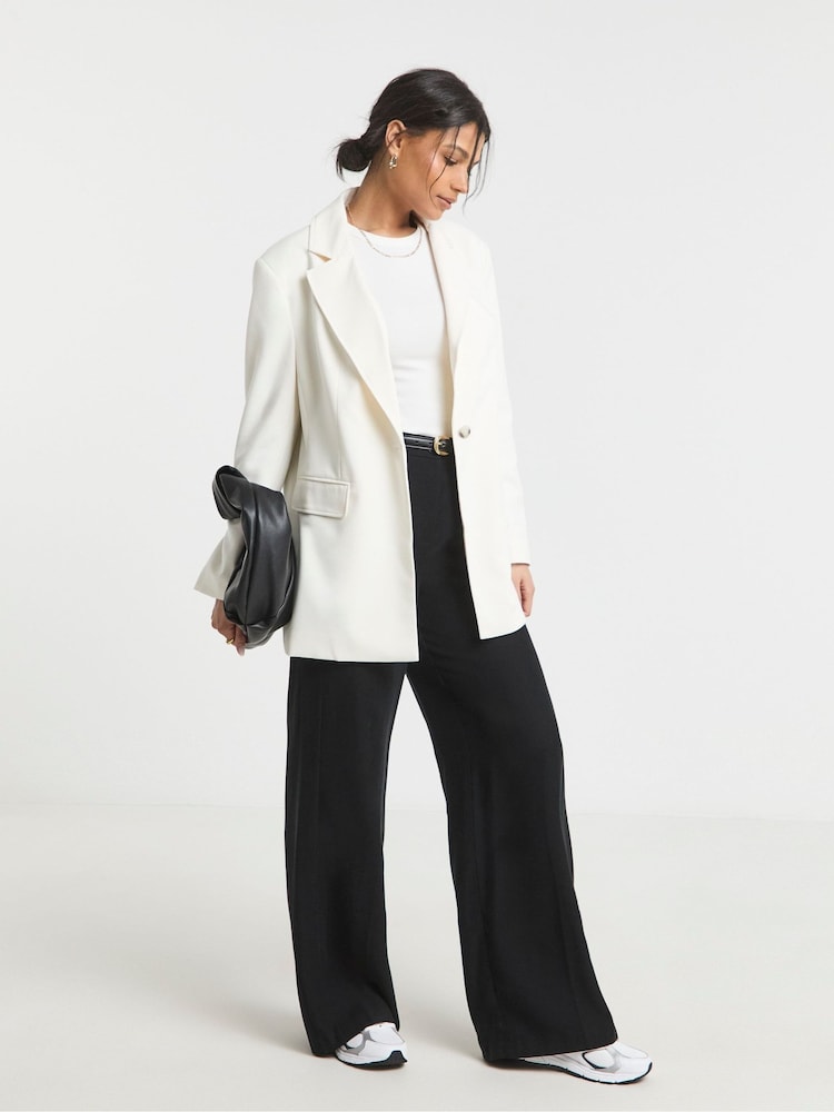 Simply Be White Oversized Single Breasted Blazer - Image 6 of 6