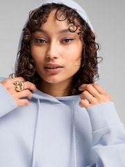 Puma Blue Womens Her Relaxed Hoodie - Image 3 of 5