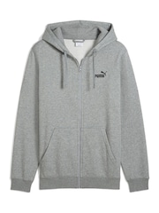 Puma Grey Mens Essentials No 1 Logo Full-Zip Hoodie - Image 4 of 5