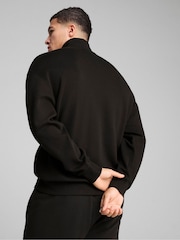 Puma Black Mens Wardrobe Ess Relaxed Half Zip Crew 100% Cotton Sweatshirt - Image 2 of 5