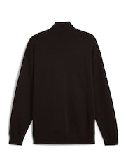 Puma Black Mens Wardrobe Ess Relaxed Half Zip Crew 100% Cotton Sweatshirt - Image 5 of 5