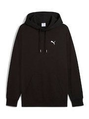 Puma Black Mens Wardrobe Essentials Relaxed Hoodie - Image 4 of 5