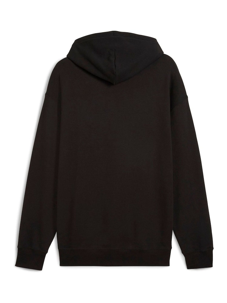 Puma Black Mens Wardrobe Essentials Relaxed Hoodie - Image 5 of 5